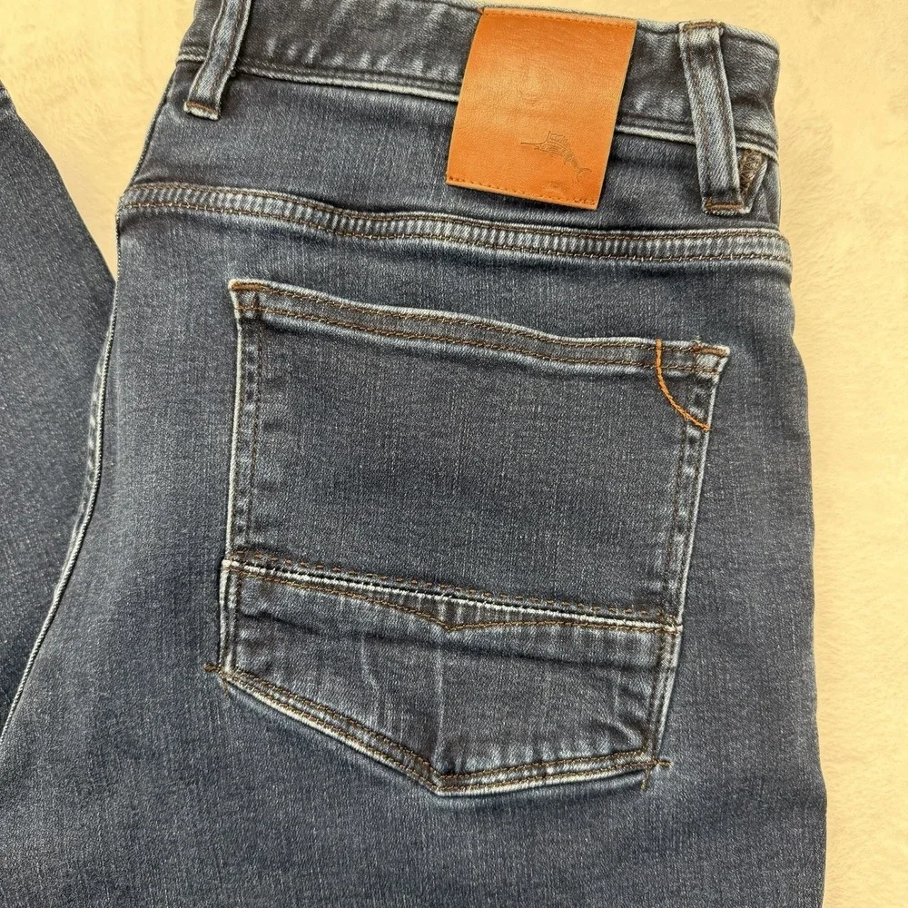 Tommy Bahama Jeans Mens 34x32 Blue Straight Leg Dark Wash Stretch